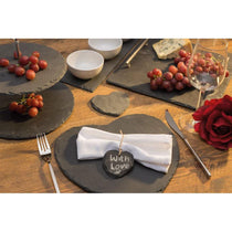 KitchenCraft Artesa Appetiser Slate Heart Shaped Serving Platter 25cm - Slate Grey