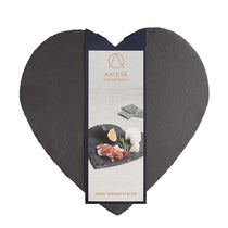 KitchenCraft Artesa Appetiser Slate Heart Shaped Serving Platter 25cm - Slate Grey