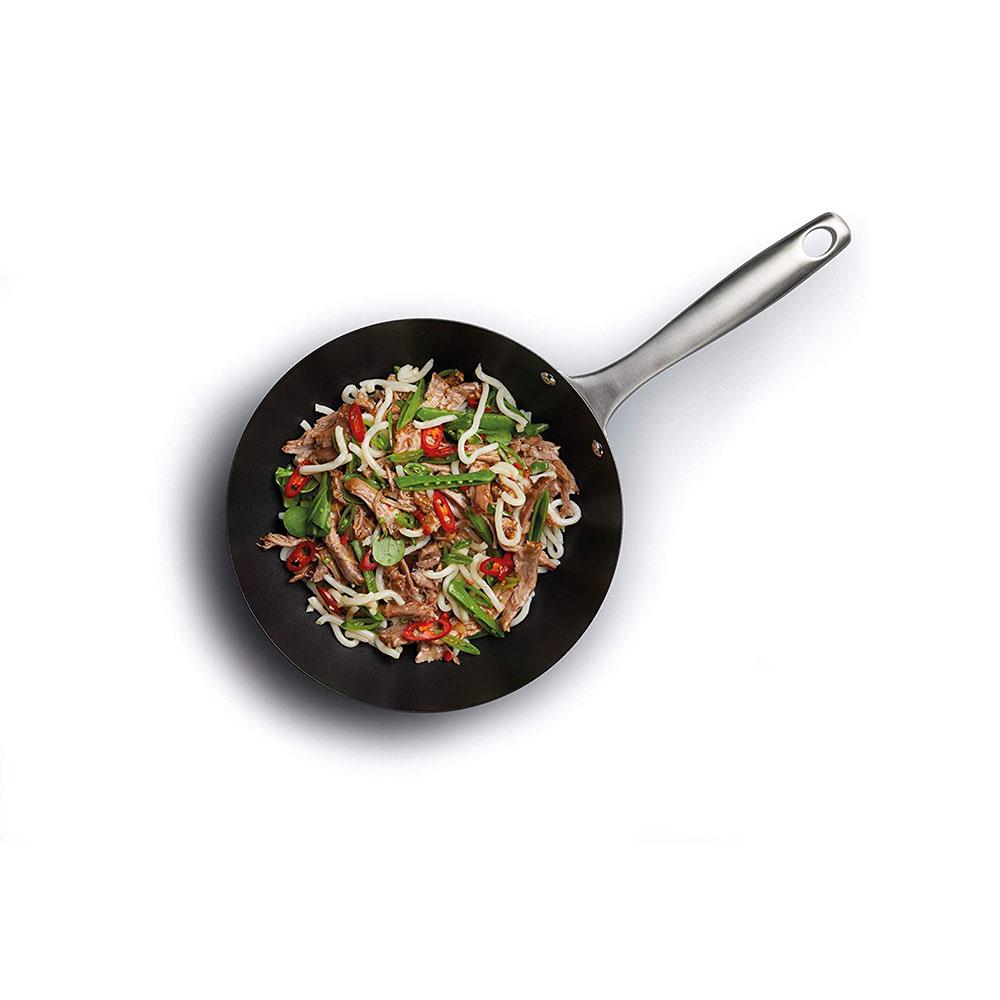 KitchenCraft MasterClass Induction Ready Wok Non-Stick Carbon Steel 30cm - Black Secondary image
