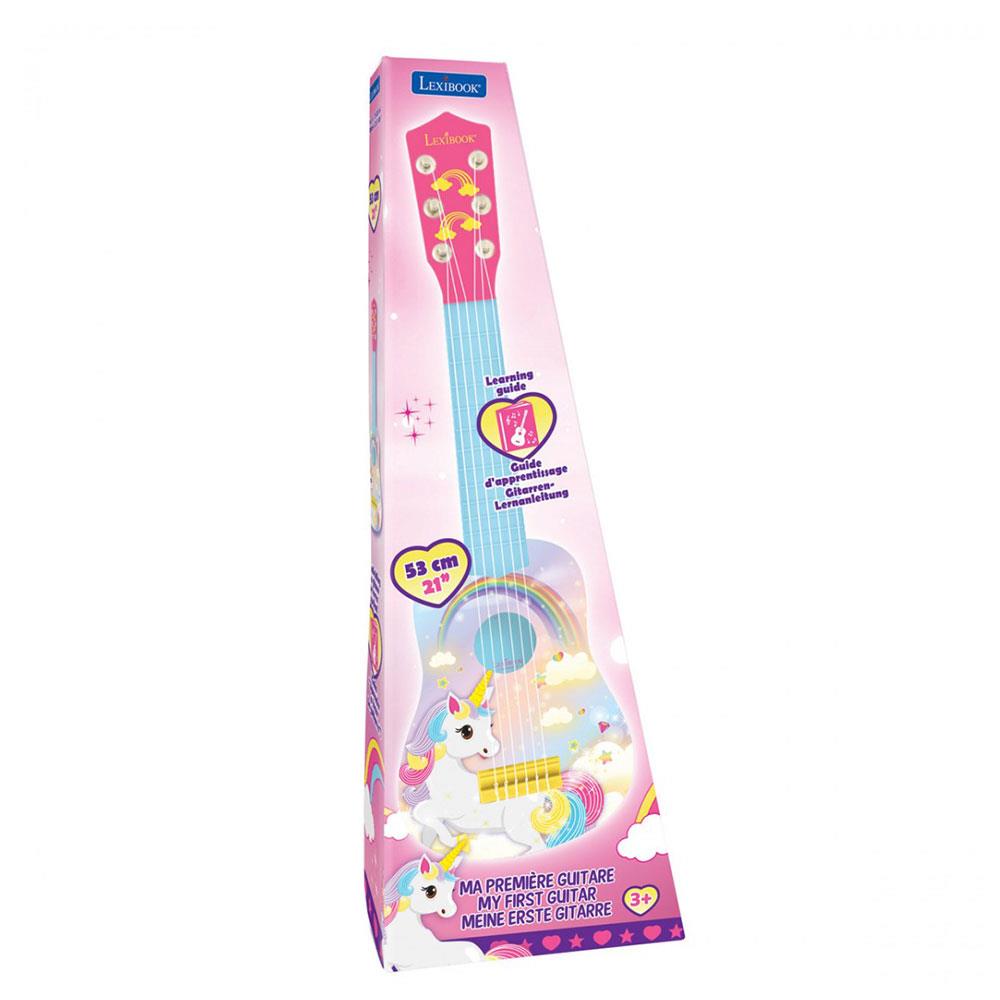 Lexibook Unicorn My First Guitar 6 Nylon Strings 53cm - Pink/Blue