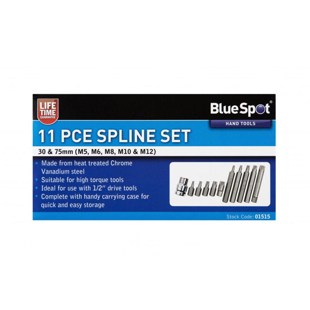 BlueSpot 1/2 Inch Spline Bit Set 30mm And 75mm M5-M12 Chrome Vanadium Steel - 11 Piece Secondary image