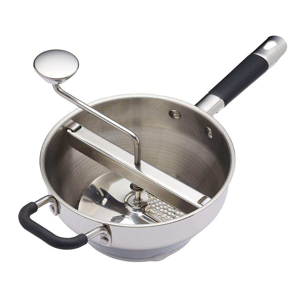 KitchenCraft MasterClass Rotary Food Mill Puree Maker Heavy-Duty Stainless Steel - Silver
