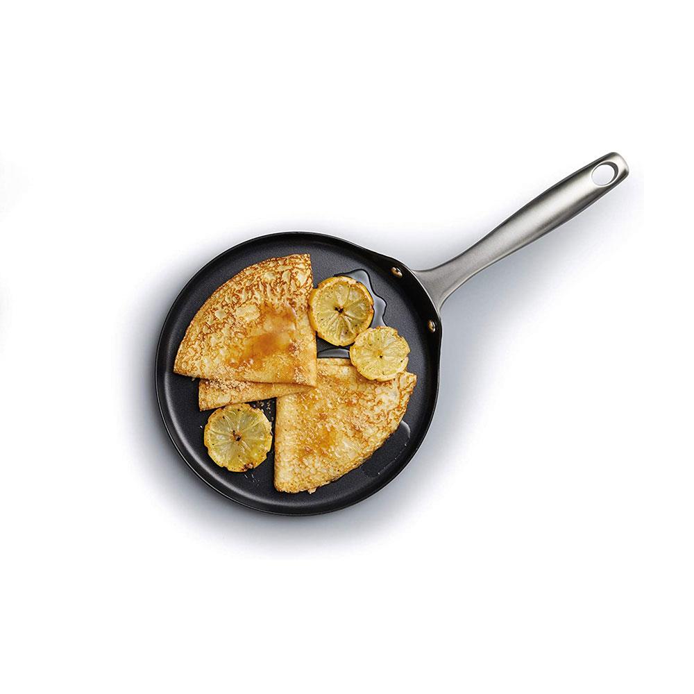 KitchenCraft MasterClass Induction Ready Crepe Pan 24cm Non-Stick Carbon Steel - Black