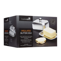 KitchenCraft MasterClass Deep Double Walled Insulated Covered Butter Dish - Silver