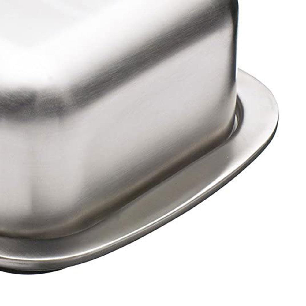 KitchenCraft MasterClass Deep Double Walled Insulated Covered Butter Dish - Silver