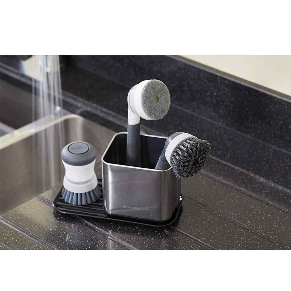 KitchenCraft MasterClass Dish Brush Washing Up Brush With Non Scratch Bristles 20cm - Grey