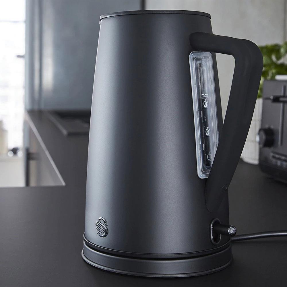 Swan Stealth Kettle Stainless Steel 3000 W 1.7 Litre - Matte Black