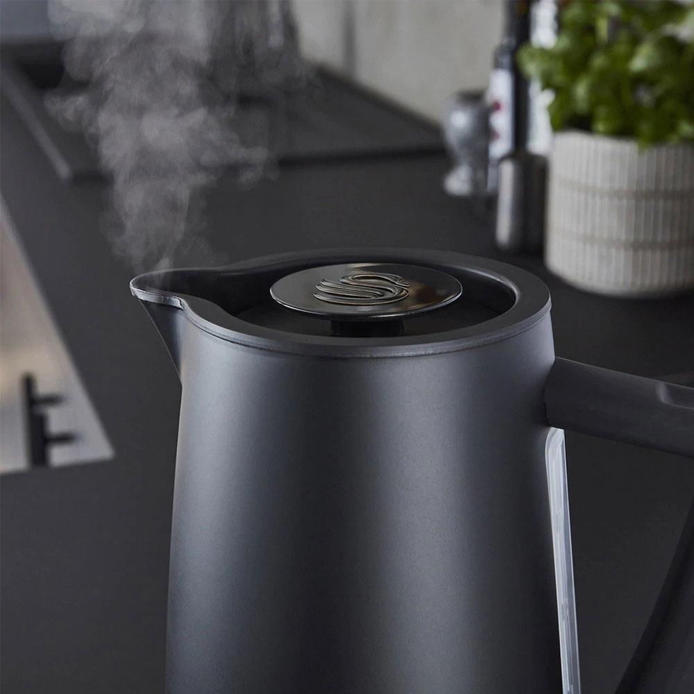 Swan Stealth Kettle Stainless Steel 3000 W 1.7 Litre - Matte Black