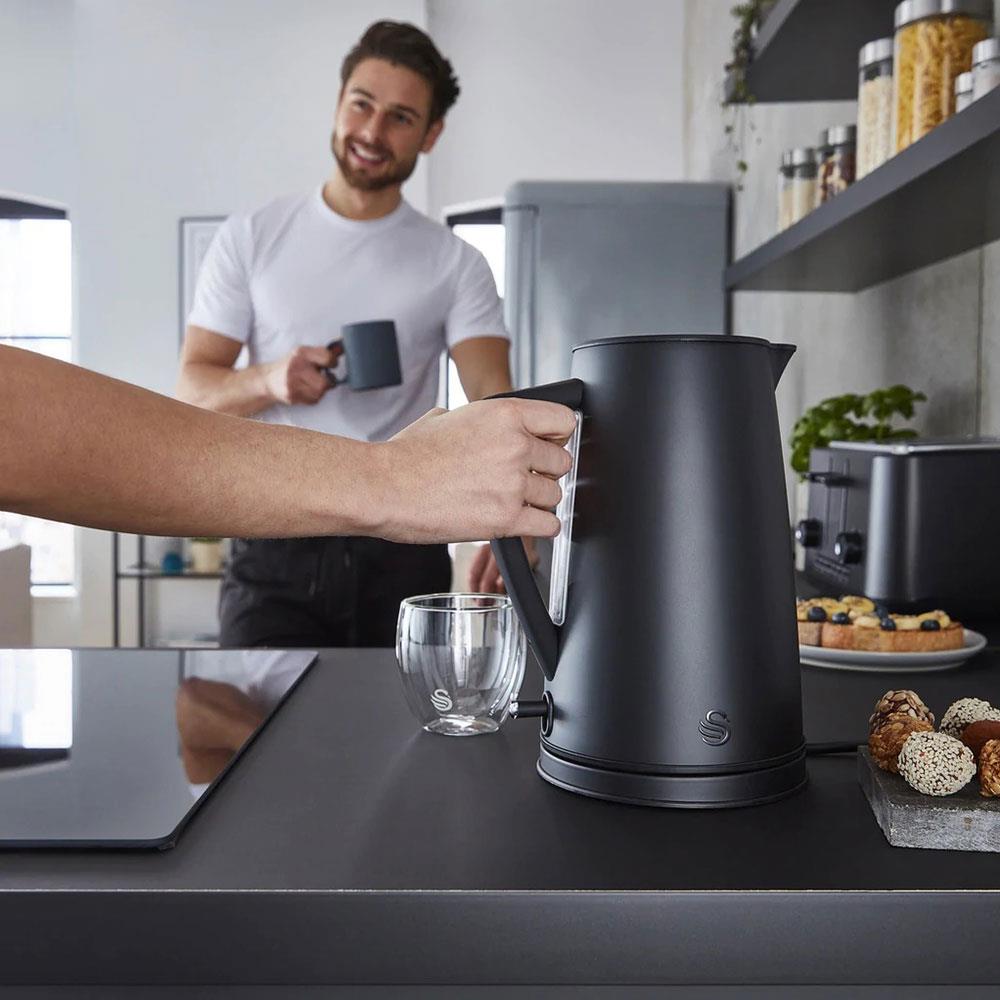 Swan Stealth Kettle Stainless Steel 3000 W 1.7 Litre - Matte Black