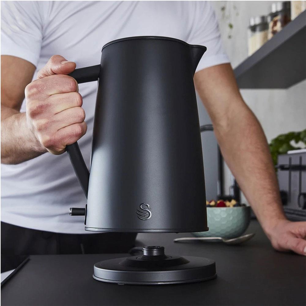 Swan Stealth Kettle Stainless Steel 3000 W 1.7 Litre - Matte Black