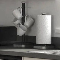 Swan Retro Kitchen Roll Holder with Steel Weighted Base Metal - Black