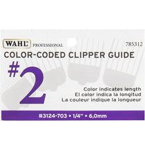 Wahl Clipper Attachment Comb Colour Coded Plastic No.2 6mm (1/4 Inch) - Purple