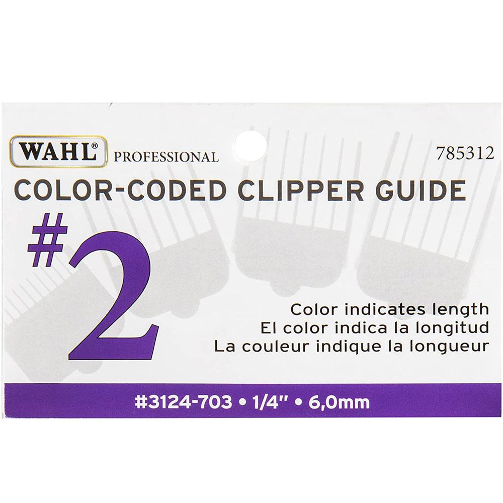 Wahl Clipper Attachment Comb Colour Coded Plastic No.2 6mm (1/4 Inch) - Purple