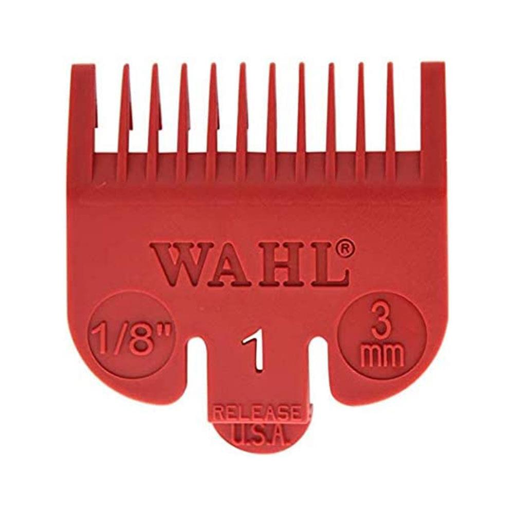 Wahl Clipper Attachment Comb Colour Coded Plastic No.1 3mm (1/8 Inch) - Red