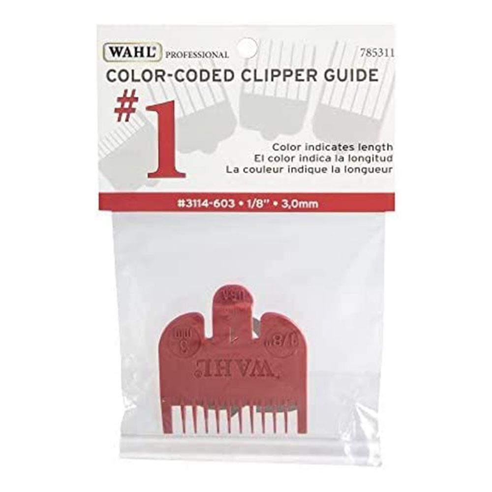 Wahl Clipper Attachment Comb Colour Coded Plastic No.1 3mm (1/8 Inch) - Red