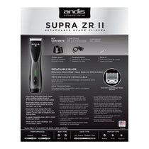 Andis Supra ZR II Cordless Detachable Blade Clipper Lithium-ion Battery - Black
