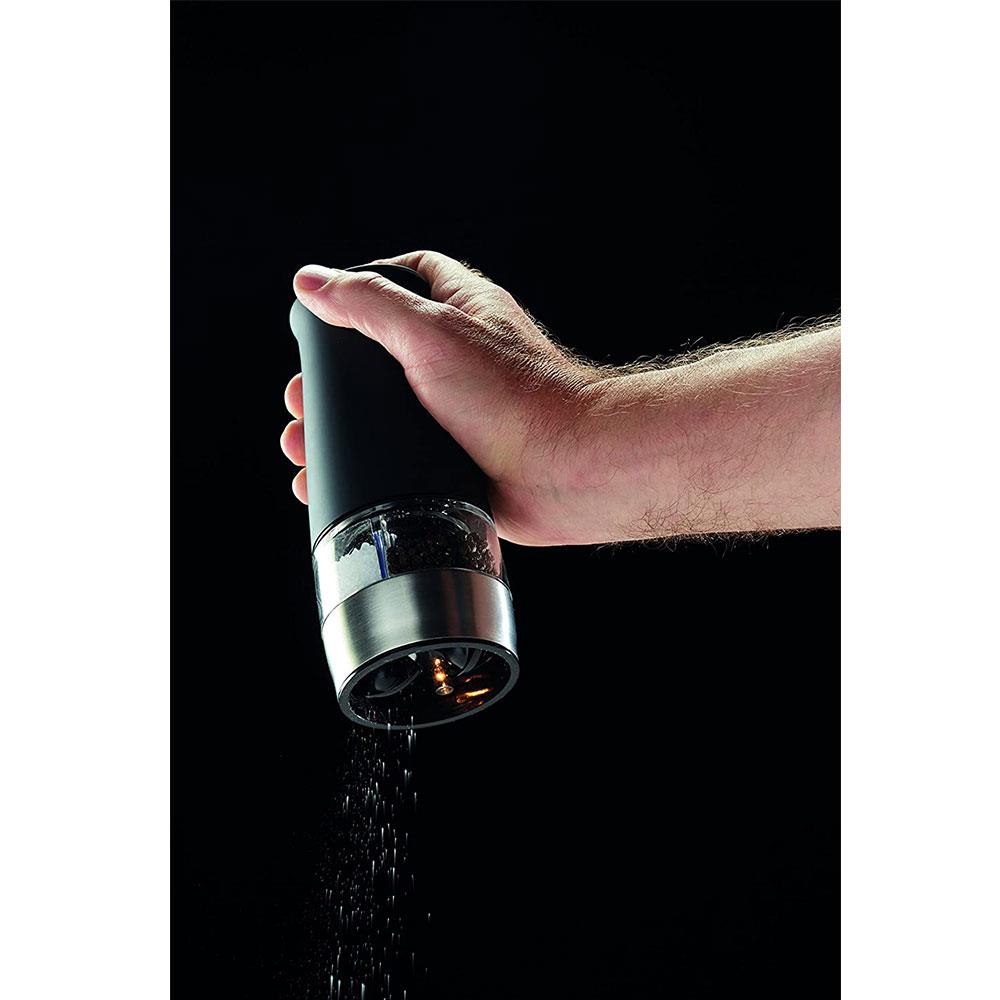 KitchenCraft MasterClass Electric Dual Salt And Pepper Mill With Adjustable Setting - Black