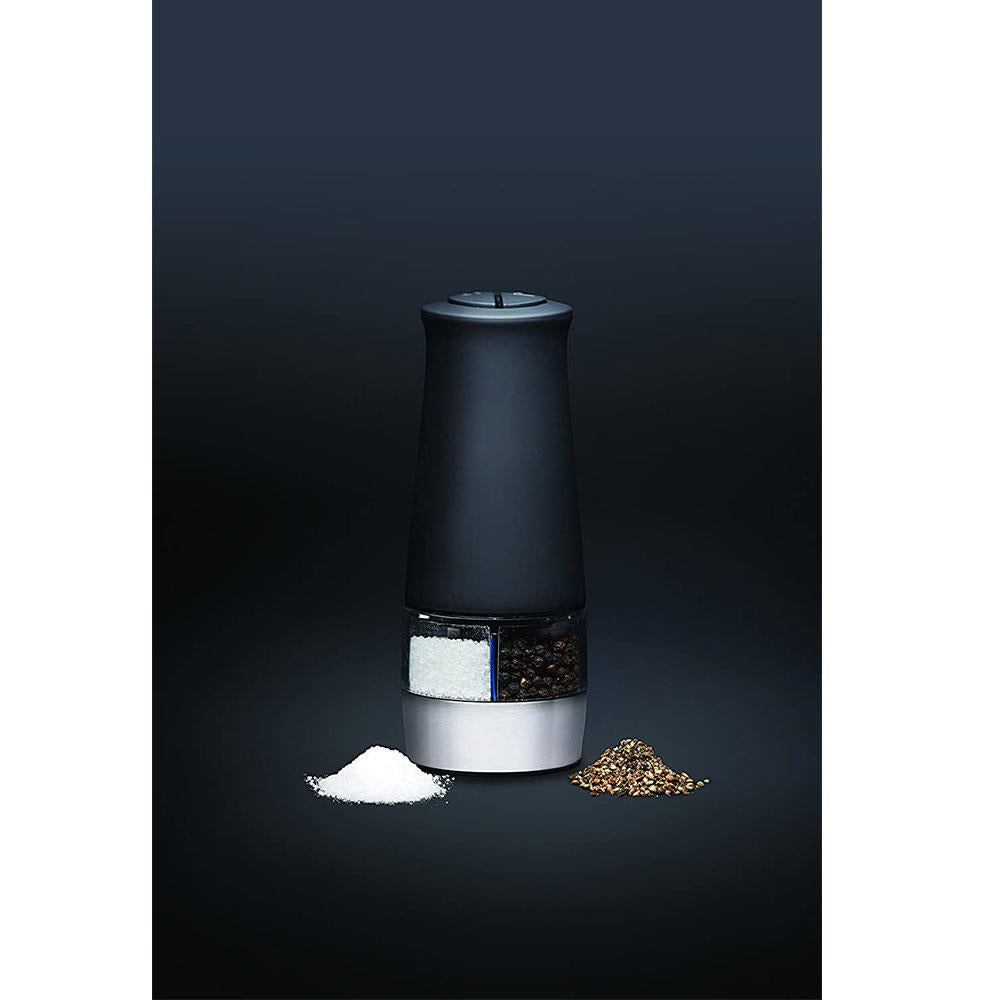 KitchenCraft MasterClass Electric Dual Salt And Pepper Mill With Adjustable Setting - Black