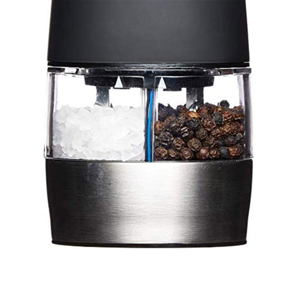 KitchenCraft MasterClass Electric Dual Salt And Pepper Mill With Adjustable Setting - Black