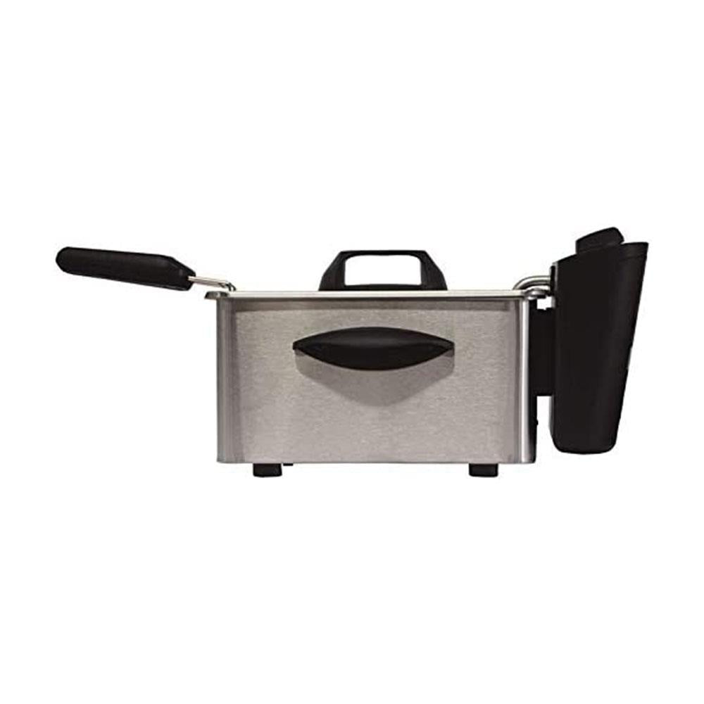 Igenix Deep Fat Dryer With Basket Non Stick Inner Bowl Brushed Stainless Steel 1500 W 1.5 Litre - Silver
