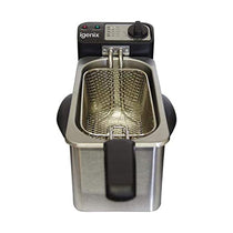 Igenix Deep Fat Dryer With Basket Non Stick Inner Bowl Brushed Stainless Steel 1500 W 1.5 Litre - Silver