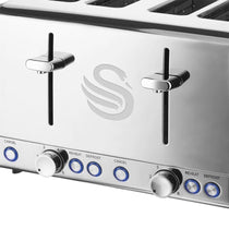 Swan Classic Styled 4 Slice Toaster Polished Stainless Steel 1850 W - Silver