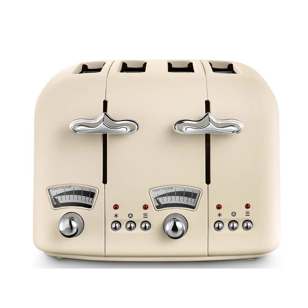 Delonghi Argento Flora 4 Slice Toaster Stainless Steel 1600 W - Beige