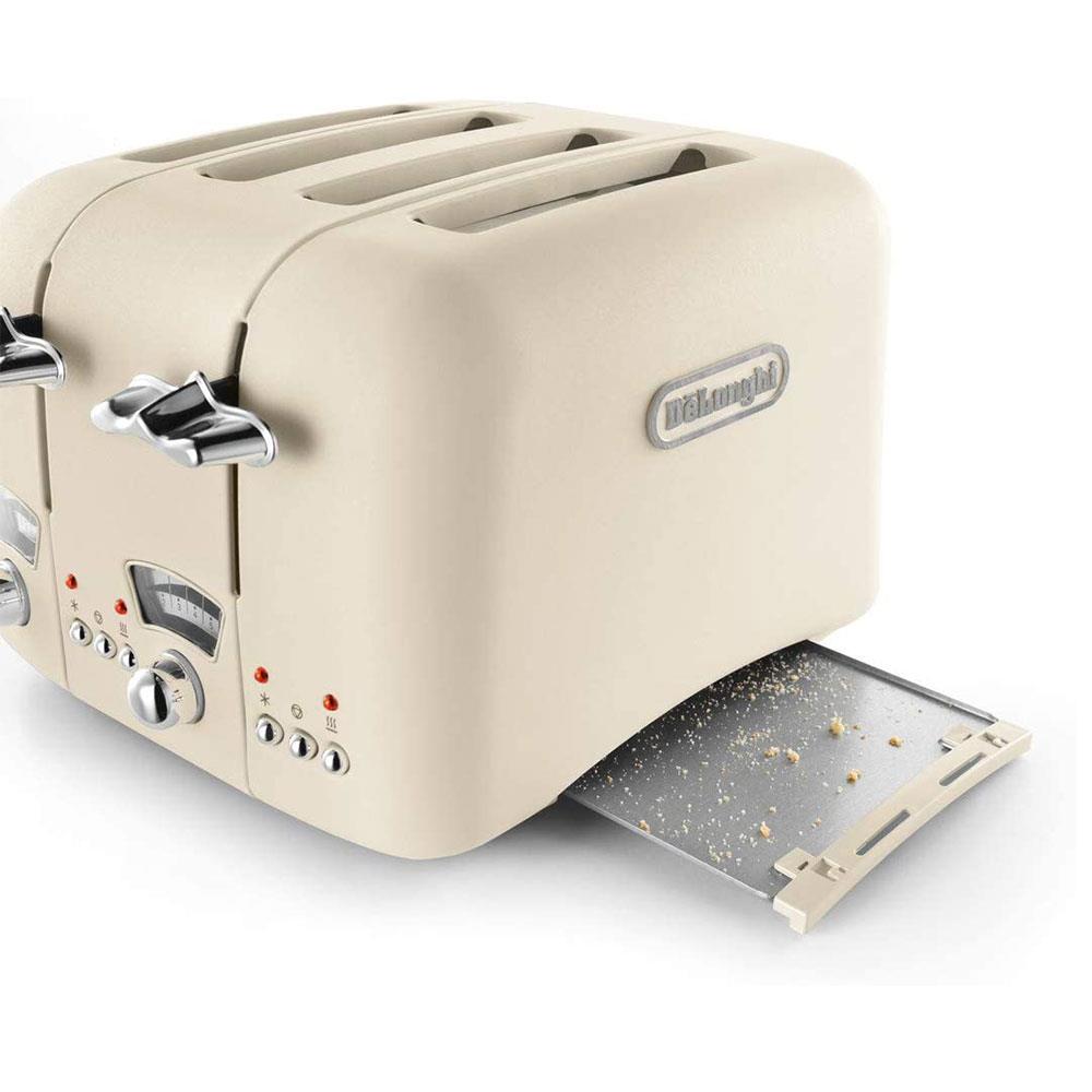 Delonghi Argento Flora 4 Slice Toaster Stainless Steel 1600 W - Beige