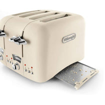 Delonghi Argento Flora 4 Slice Toaster Stainless Steel 1600 W - Beige
