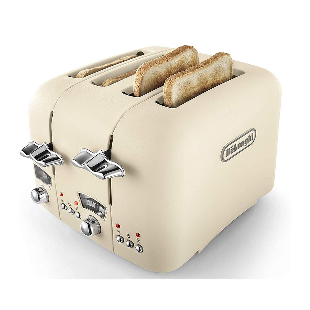 Delonghi Argento Flora 4 Slice Toaster Stainless Steel 1600 W - Beige