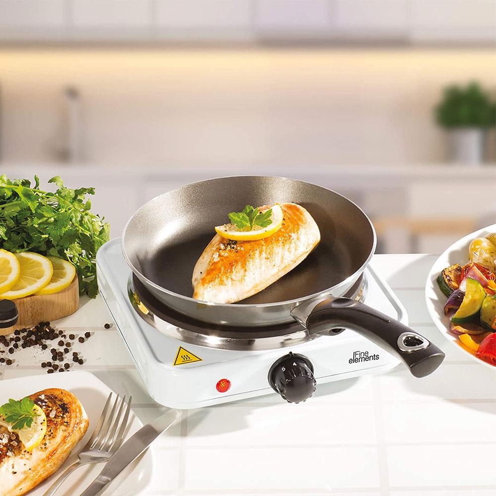 Fine Elements Single Hot Plate With Thermostatic Control Cast Iron 1500 W - White