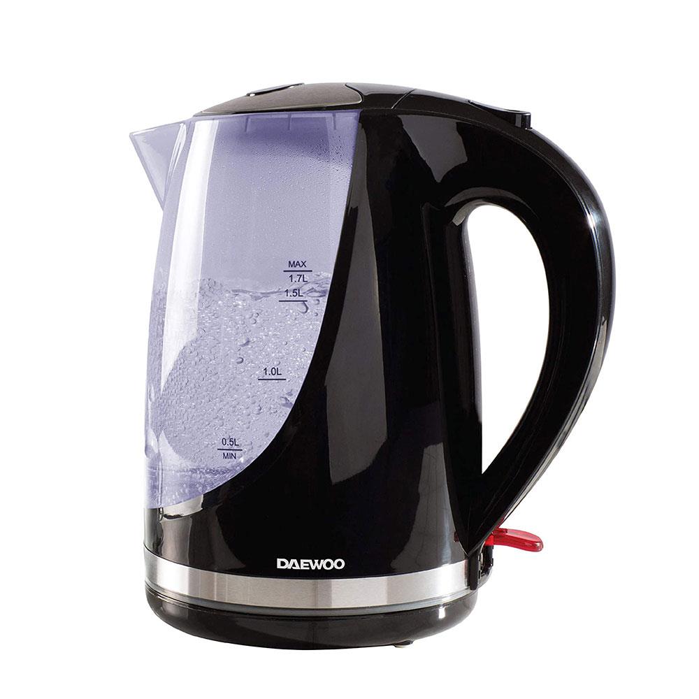 Daewoo Colour Changing Jug Kettle Stainless Steel 3000 W 1.7 Litre - Black Main image