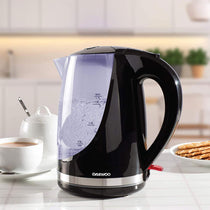 Daewoo Colour Changing Jug Kettle Stainless Steel 3000 W 1.7 Litre - Black
