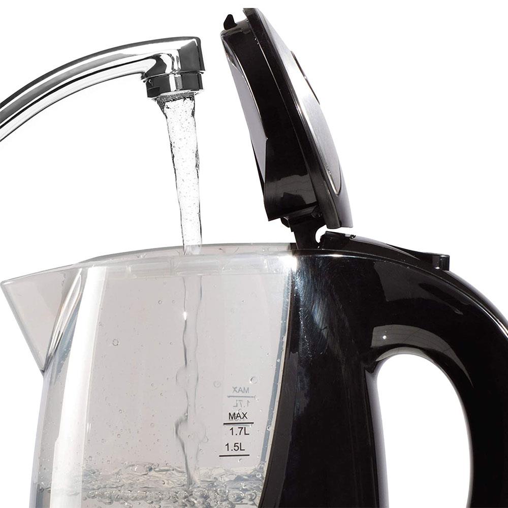 Daewoo Colour Changing Jug Kettle Stainless Steel 3000 W 1.7 Litre - Black