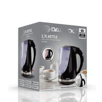 Daewoo Colour Changing Jug Kettle Stainless Steel 3000 W 1.7 Litre - Black