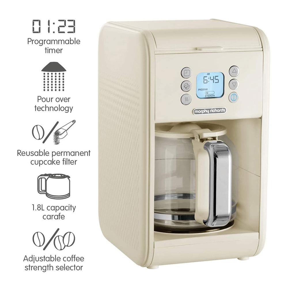 Morphy Richards Verve Pour Over Filter Coffee Machine 900 W 1.8 Litre - Cream