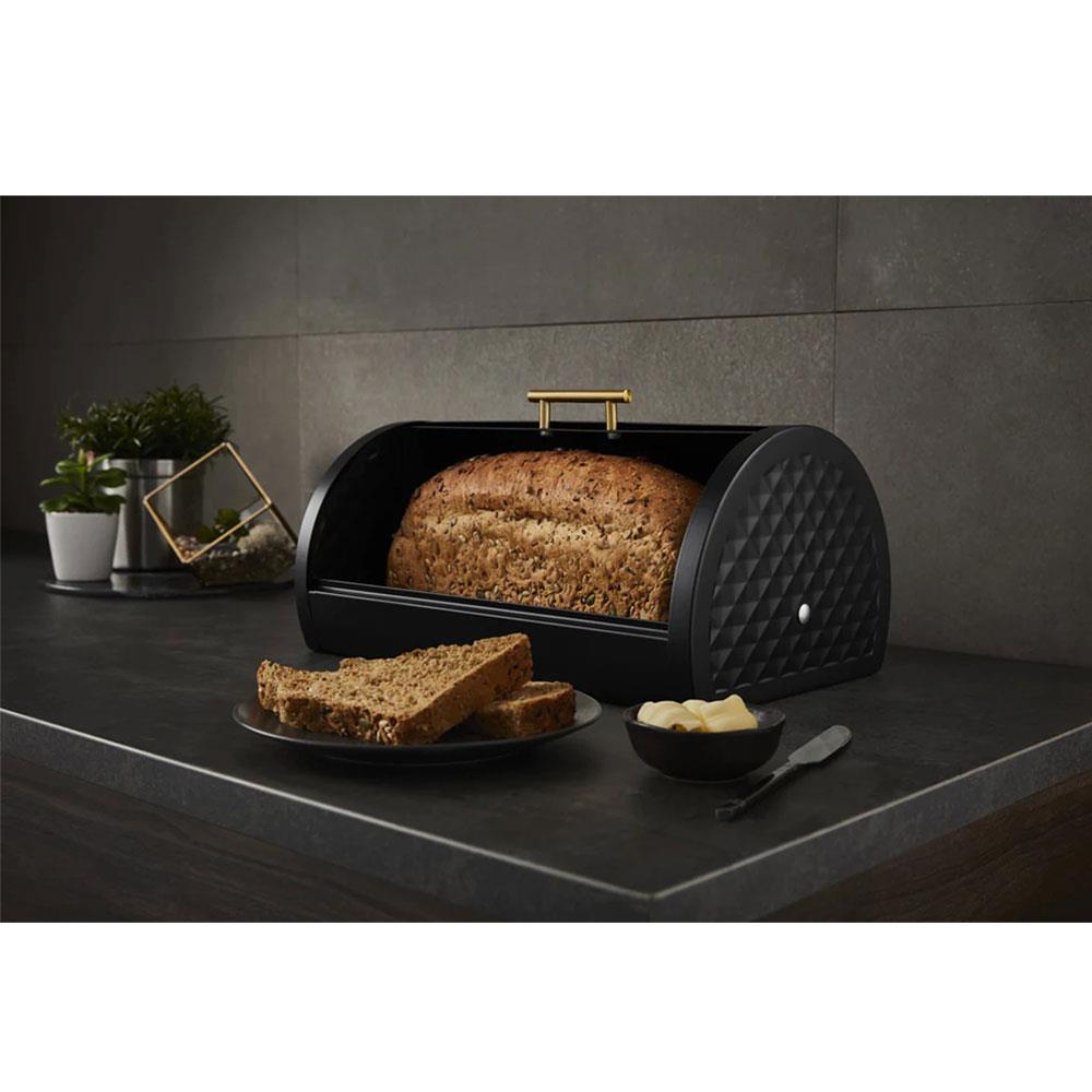 Swan Gatsby Roll Top Bread Bin - Black