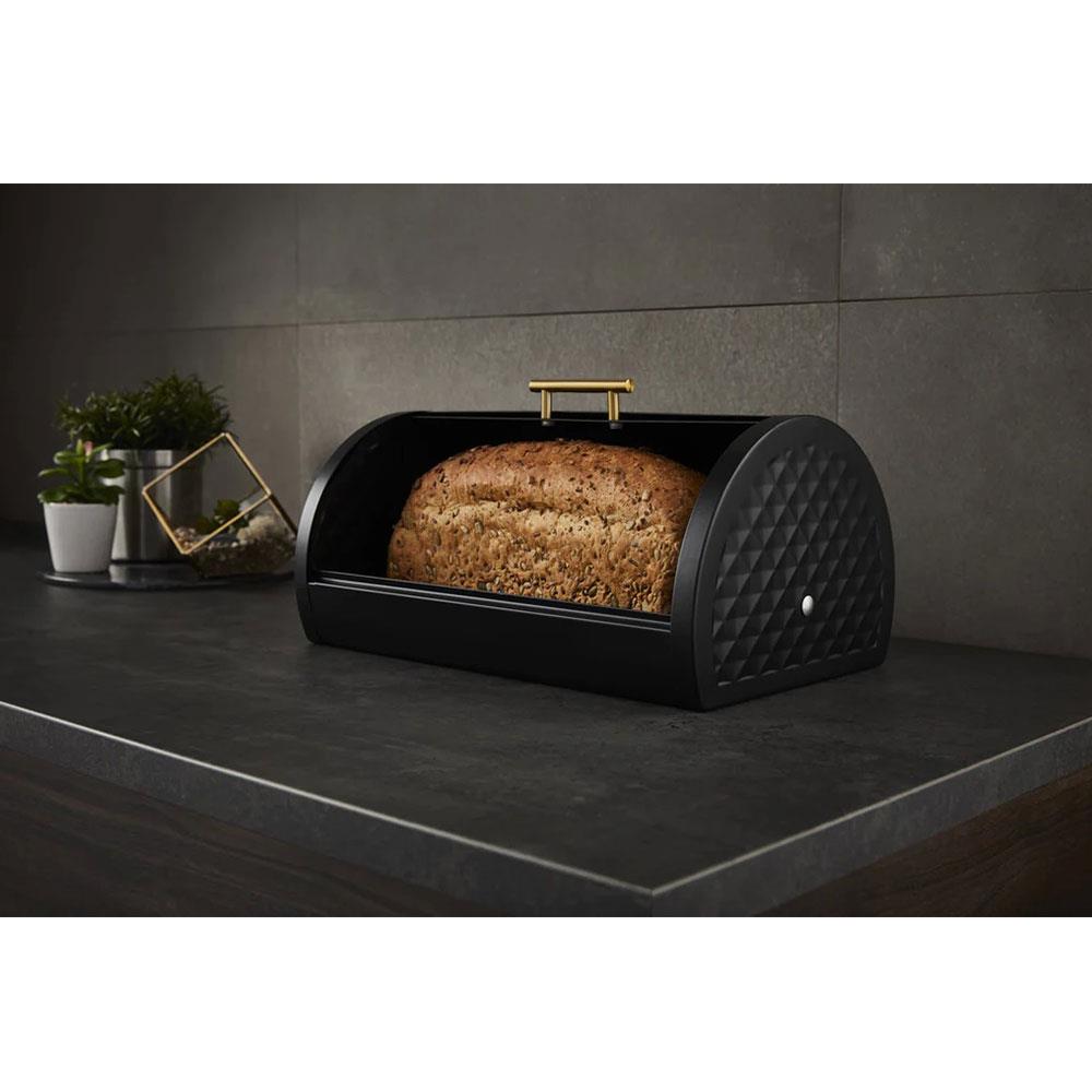 Swan Gatsby Roll Top Bread Bin - Black