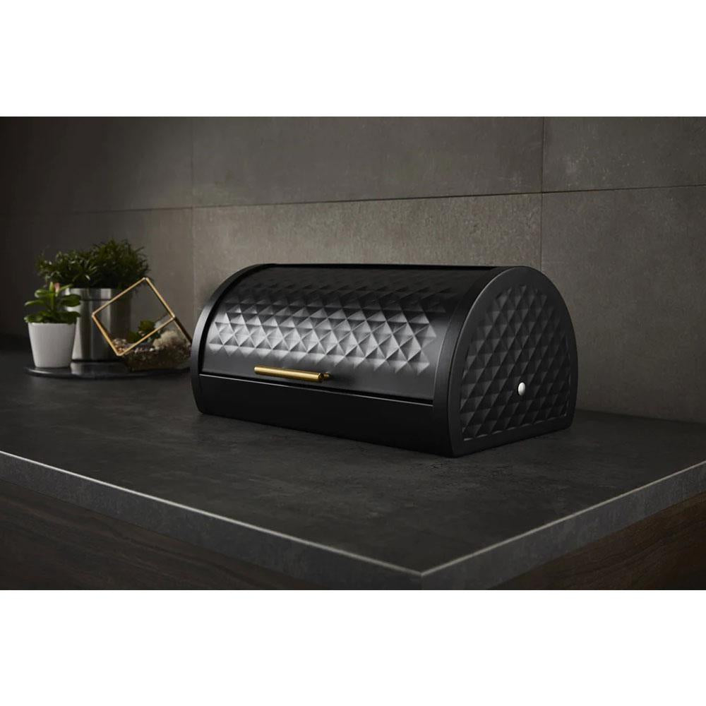 Swan Gatsby Roll Top Bread Bin - Black