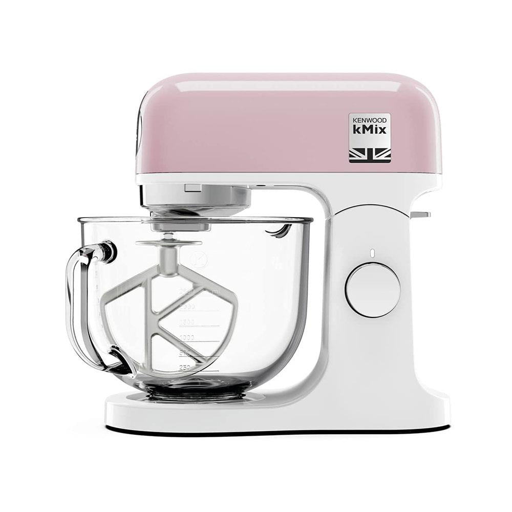Kenwood kMix Stand Mixer With K-Beater Dough Hook And Whisk 1000 W 5 Litre Glass Bowl - Pastel Pink