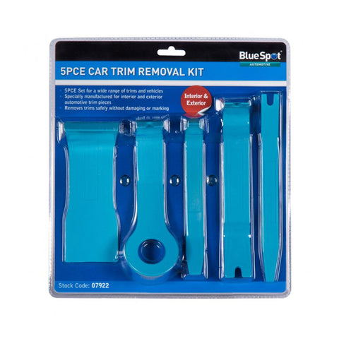 BlueSpot 5 Piece Car Trim Removal Tool Set Interior Exterior Panel Clip Upholstery And Window Trim Tools - product photo