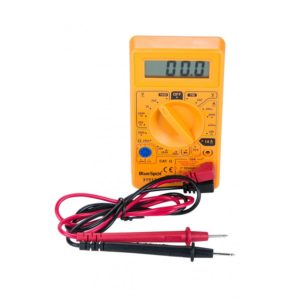 BlueSpot Digital Multi-Meter Measures AC/DC Voltage And DC Current - Multicolour