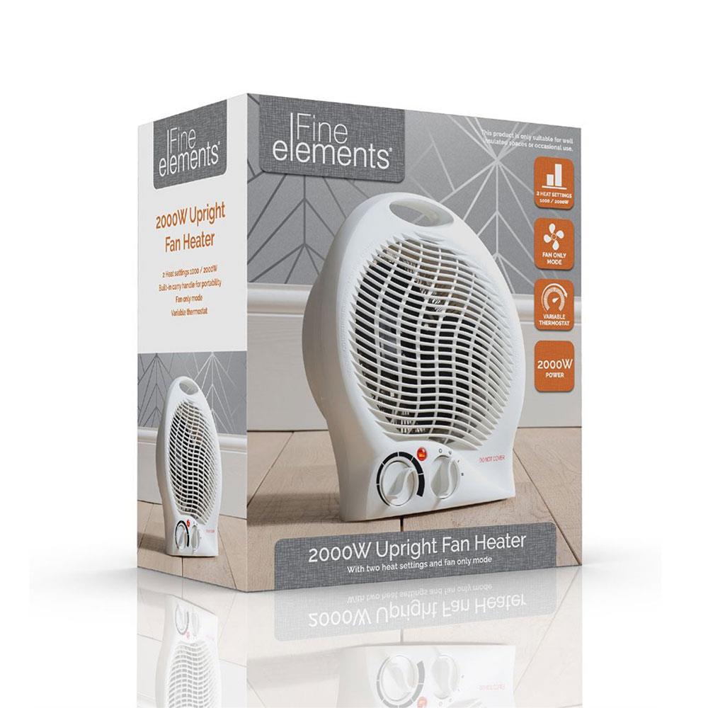 Upright Fan Heater 2kw White Thermo Heater