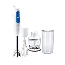 Braun MultiQuick 3 Hand Blender Spaghetti With Attachment 700 W 350ml Chopper And 600ml Beaker - White/Blue
