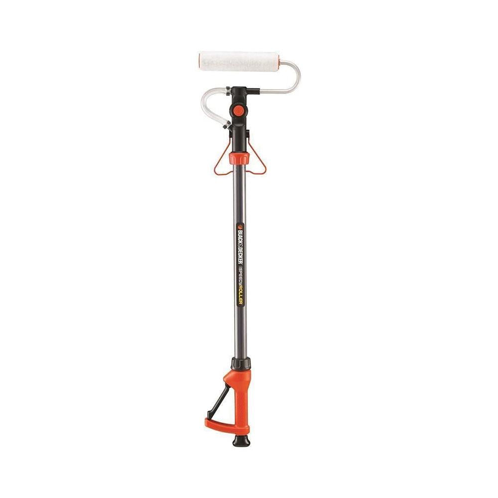 Black & Decker Speedy Roller Interior Paint Pivoting Head Roller With Kick Stand - Black/Orange