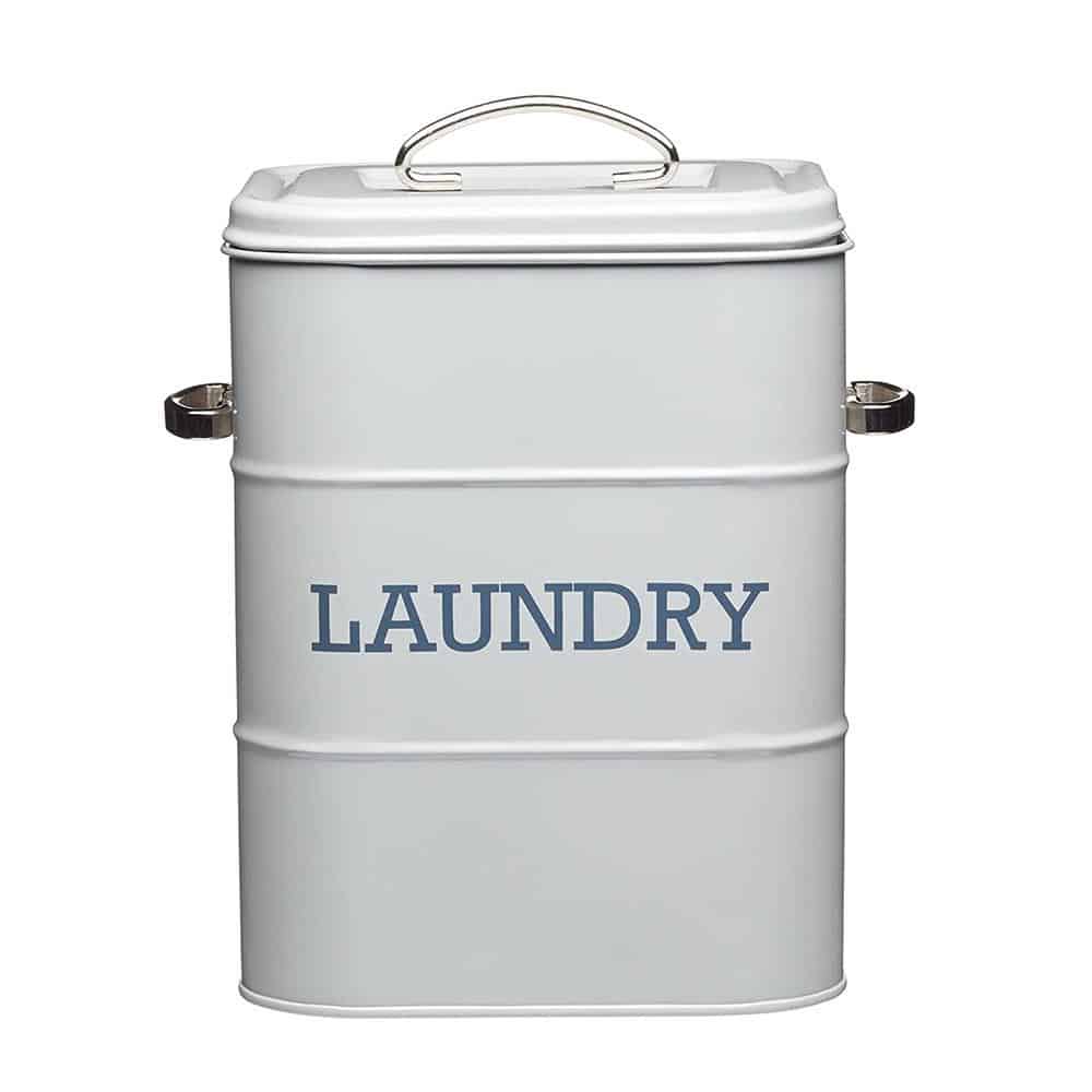 KitchenCraft Living Nostalgia Laundry Tin Metal 6 Litre 19cm x 16cm x 27cm - French Grey