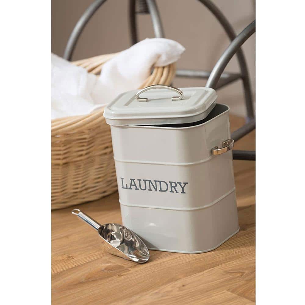 KitchenCraft Living Nostalgia Laundry Tin Metal 6 Litre 19cm x 16cm x 27cm - French Grey