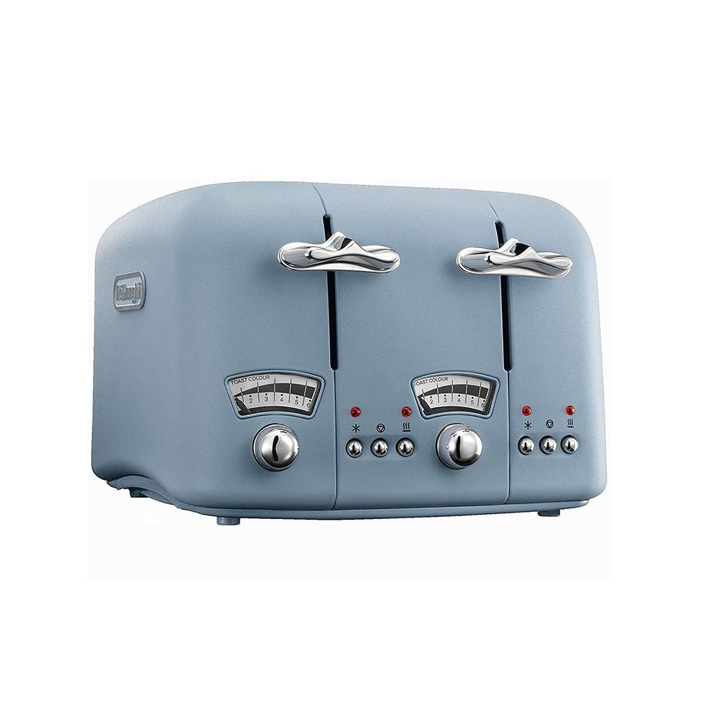 Delonghi Argento Flora 4 Slice Toaster Stainless Steel 1600 W - Blue