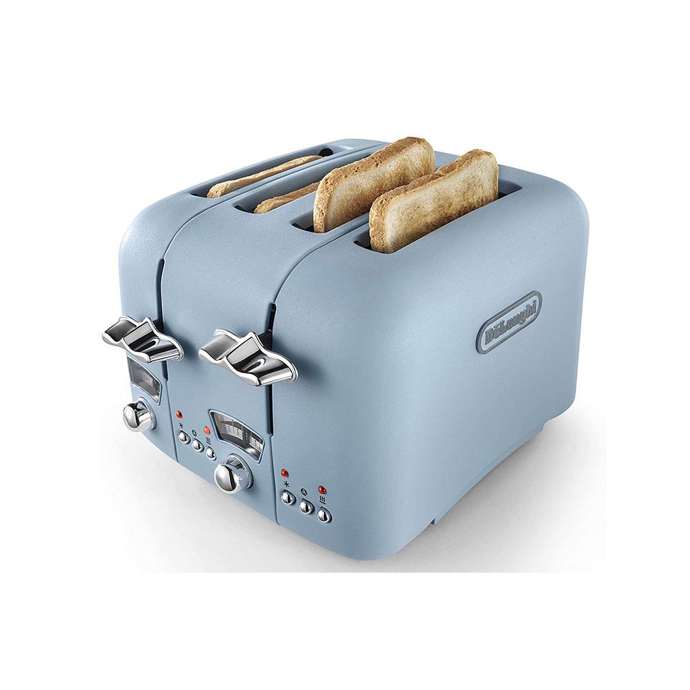Delonghi Argento Flora 4 Slice Toaster Stainless Steel 1600 W - Blue