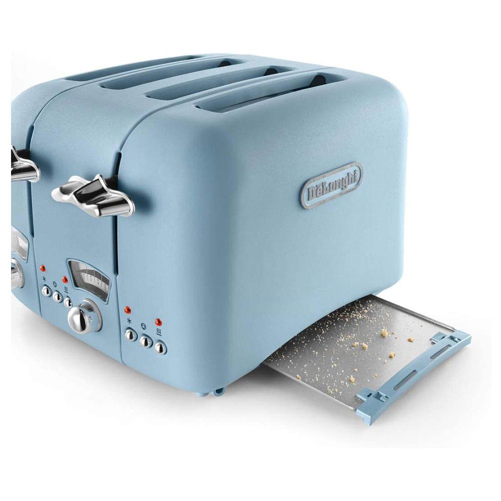 Delonghi Argento Flora 4 Slice Toaster Stainless Steel 1600 W - Blue
